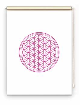 Rollo Blume des Lebens magenta blanco  - Sichtschutz Extartiqe